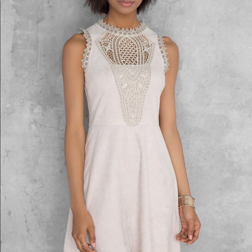 Francesca’s Taupe Suede Dress